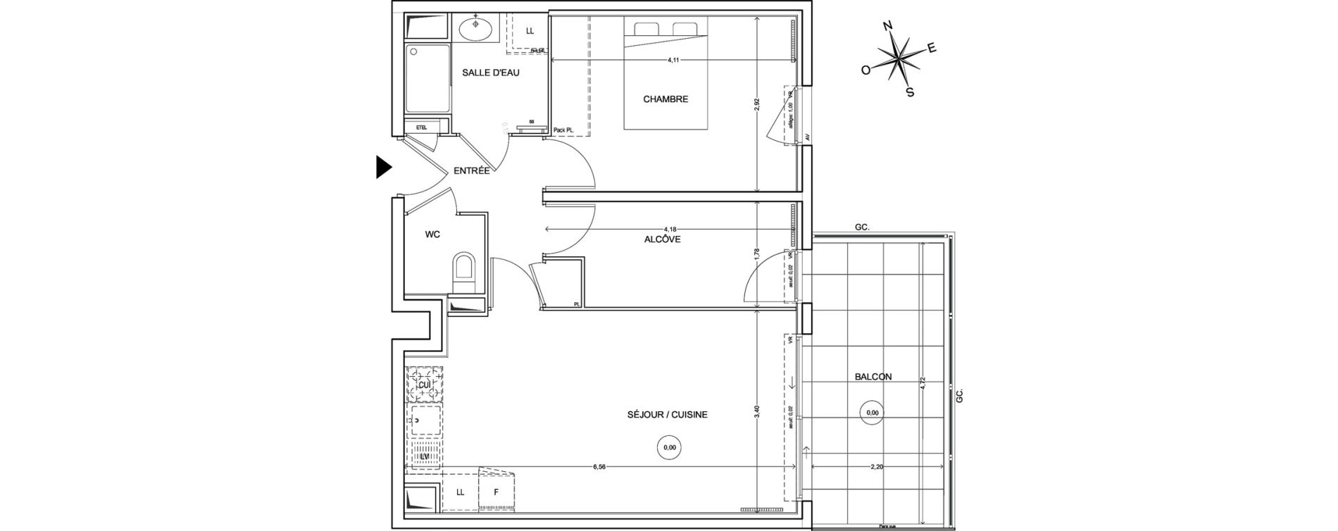 Appartement T2 de 51,47 m2 &agrave; Fr&eacute;jus Centre