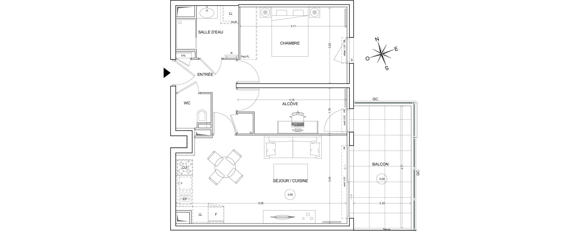 Appartement T2 de 51,44 m2 &agrave; Fr&eacute;jus Centre