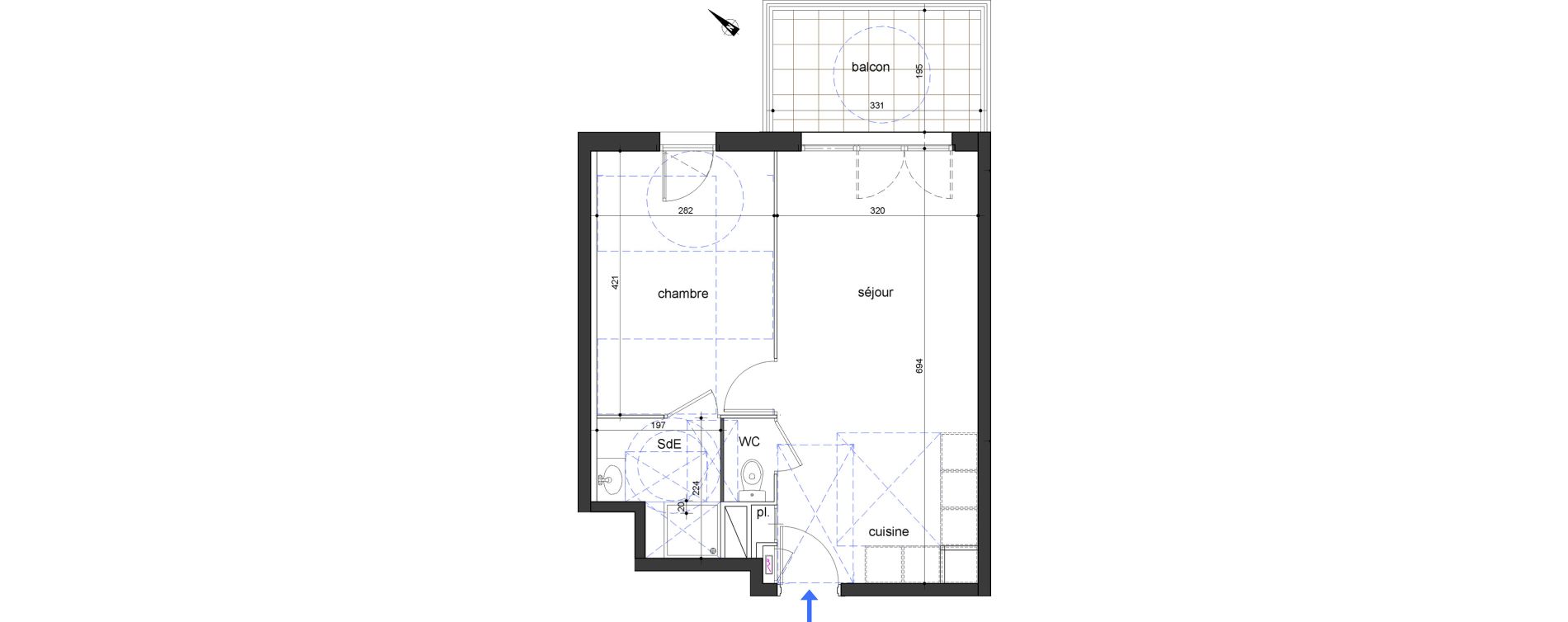 Appartement T2 de 38,67 m2 &agrave; Fr&eacute;jus Centre