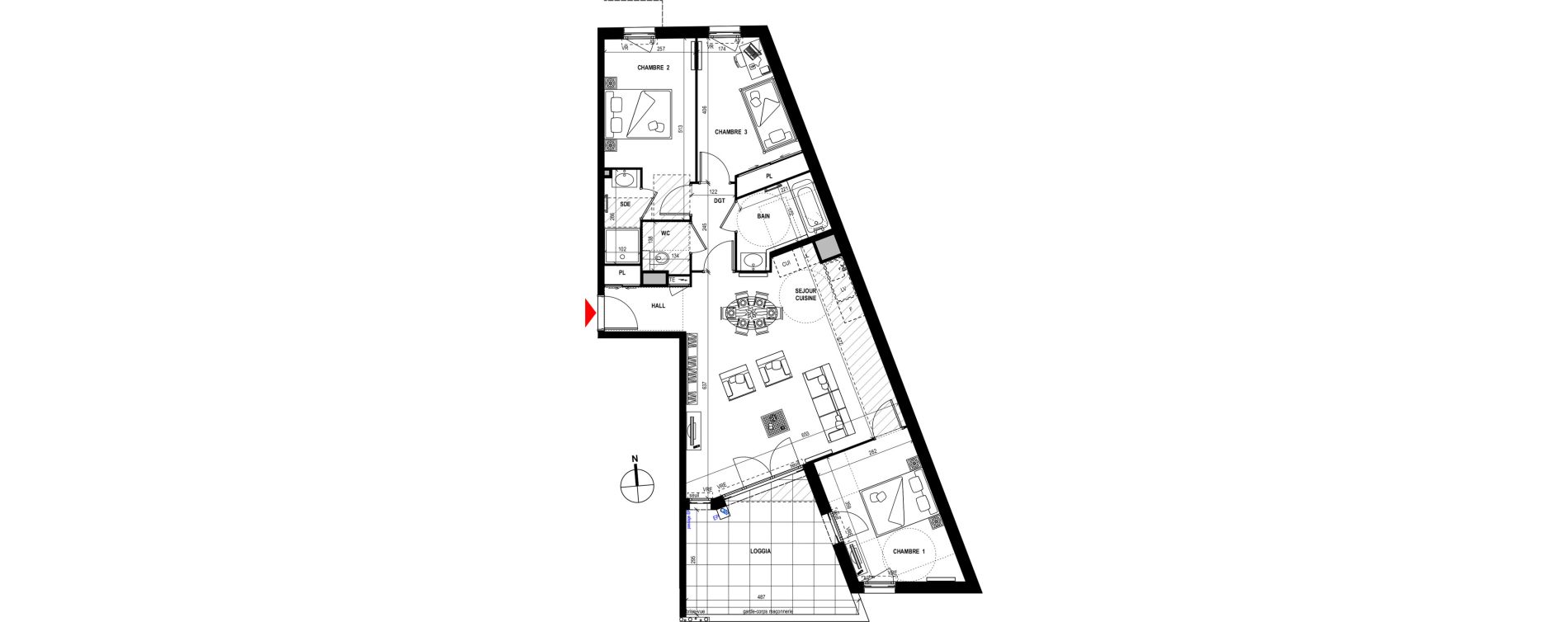 Appartement T4 de 80,60 m2 &agrave; Fr&eacute;jus Plage