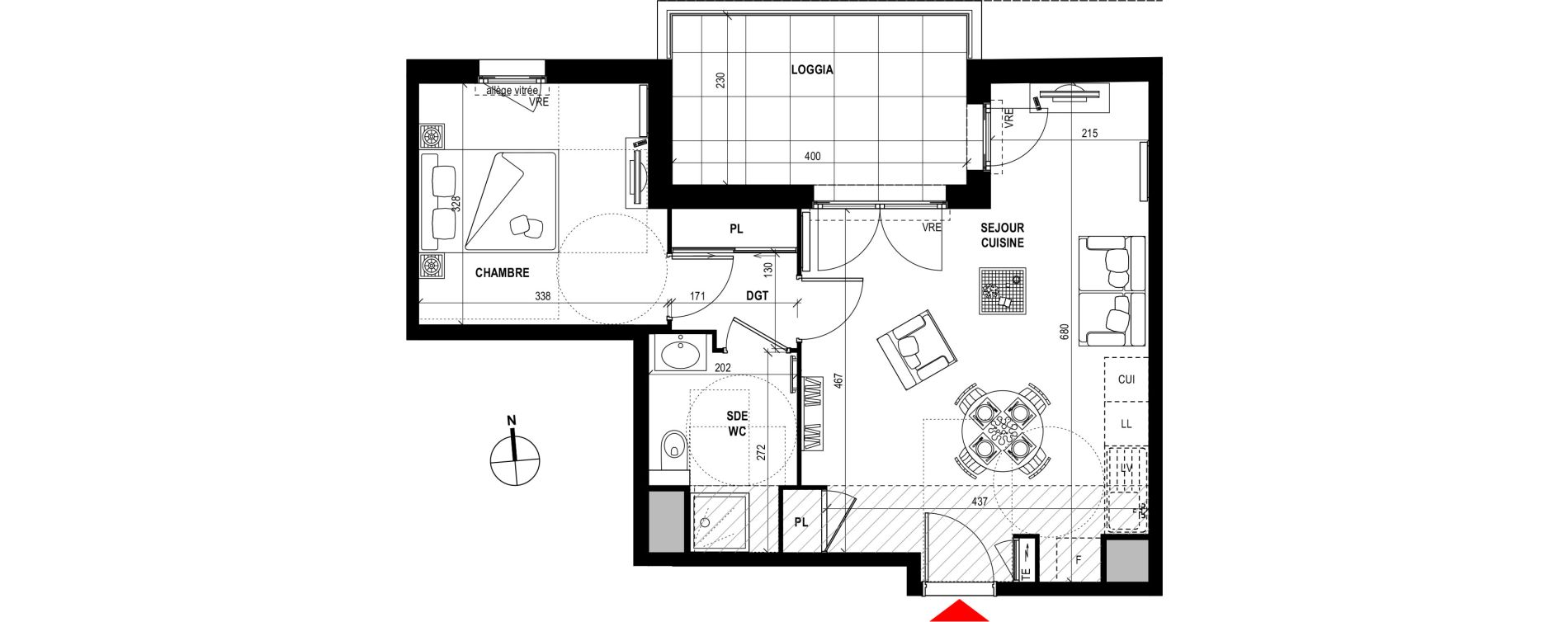 Appartement T2 de 45,05 m2 &agrave; Fr&eacute;jus Plage