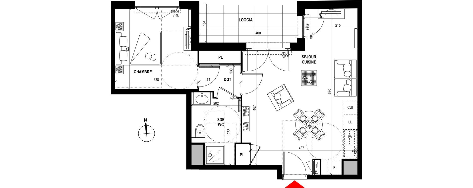 Appartement T2 de 45,05 m2 &agrave; Fr&eacute;jus Plage