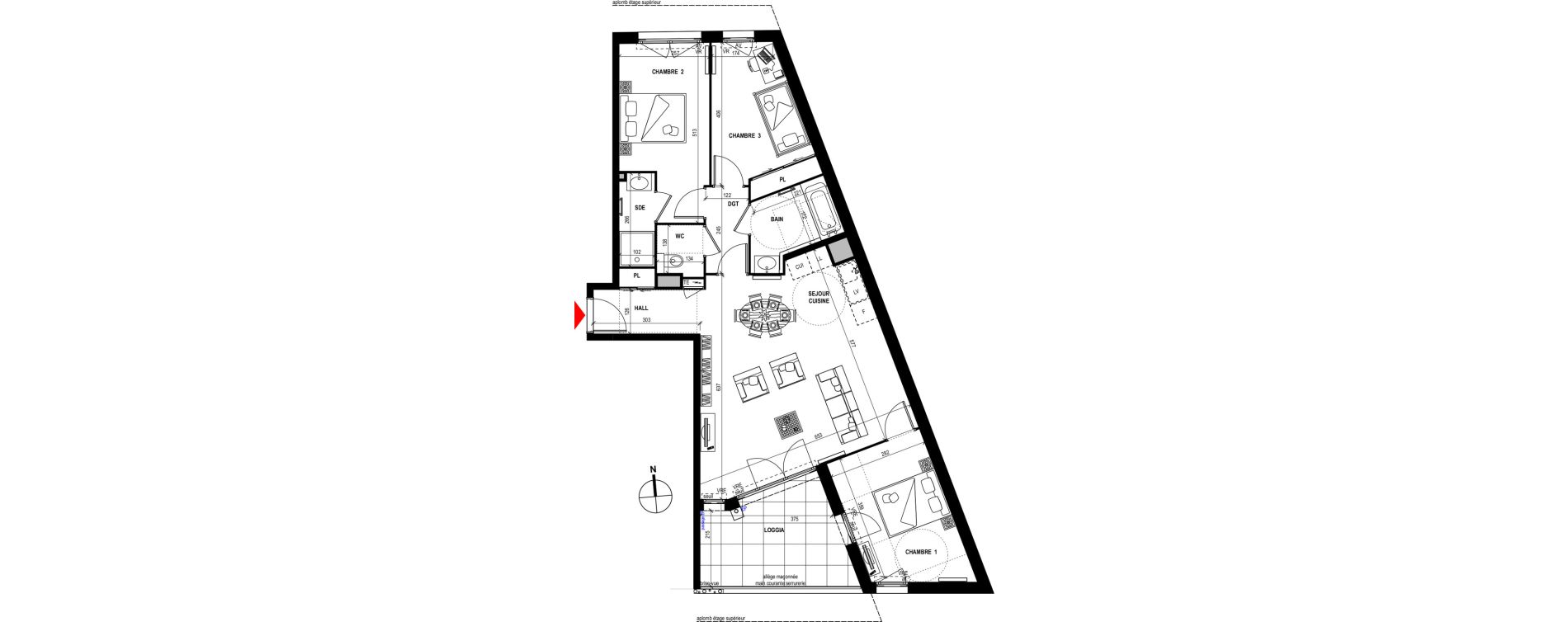 Appartement T4 de 81,52 m2 &agrave; Fr&eacute;jus Plage