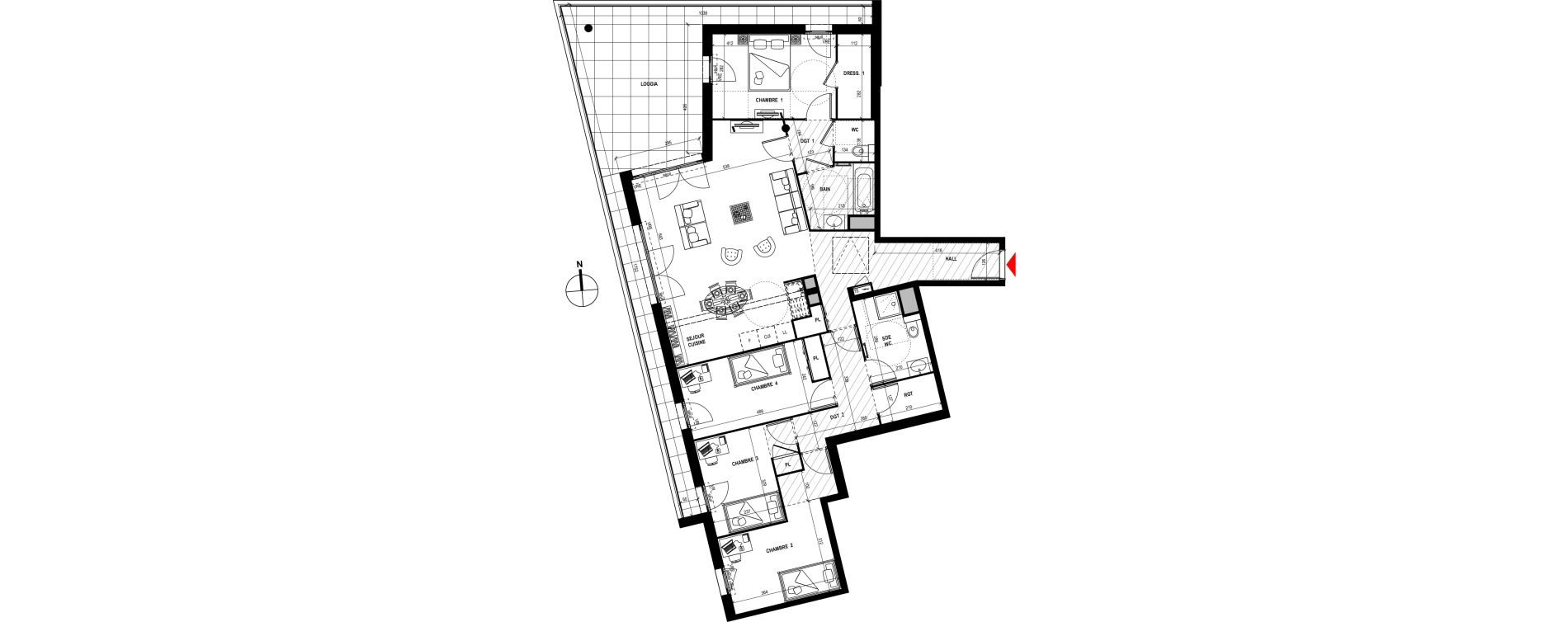 Appartement T5 de 117,70 m2 &agrave; Fr&eacute;jus Plage