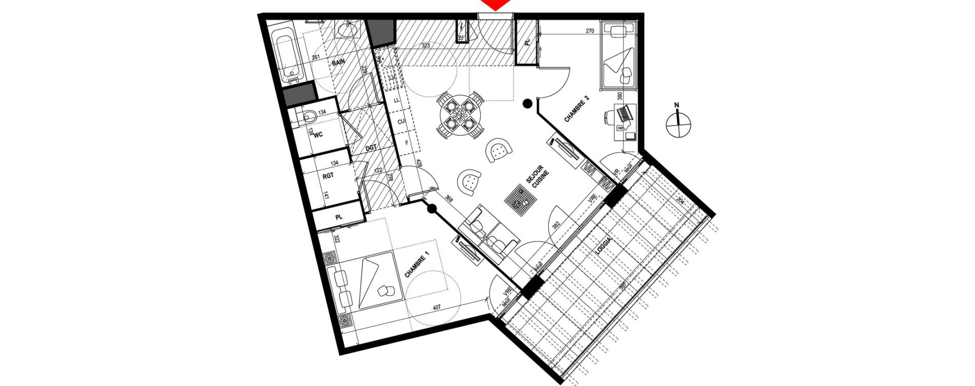 Appartement T3 de 65,20 m2 &agrave; Fr&eacute;jus Plage