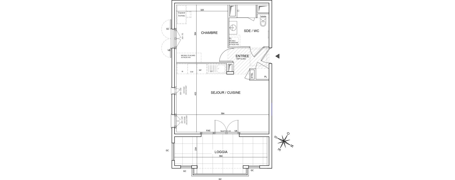 Appartement T2 de 44,68 m2 &agrave; Grimaud Centre