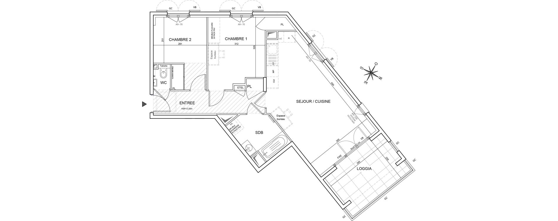 Appartement T3 de 63,39 m2 &agrave; Grimaud Centre