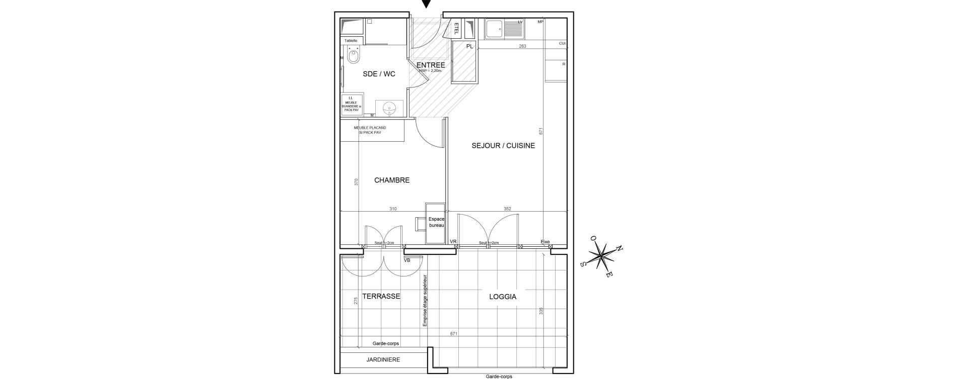 Appartement T2 de 43,01 m2 &agrave; Grimaud Centre