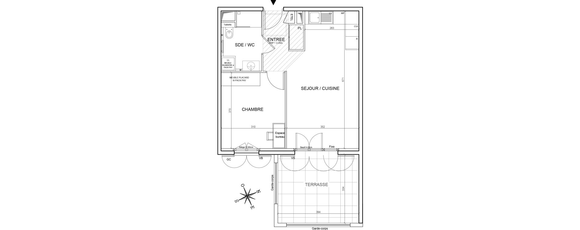 Appartement T2 de 43,01 m2 &agrave; Grimaud Centre