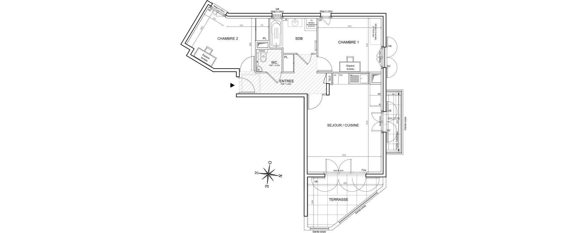 Appartement T3 de 61,97 m2 &agrave; Grimaud Centre