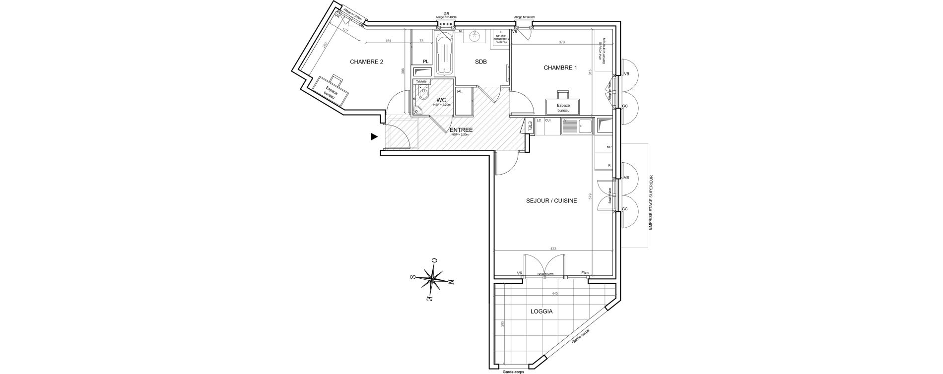 Appartement T3 de 61,97 m2 &agrave; Grimaud Centre