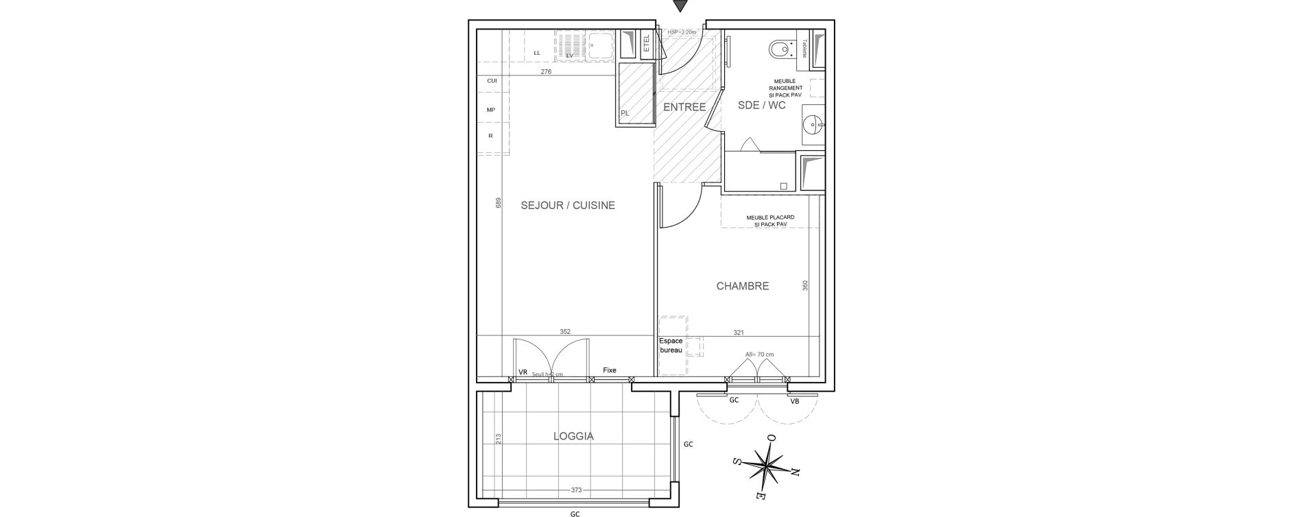 Appartement T2 de 45,08 m2 &agrave; Grimaud Centre