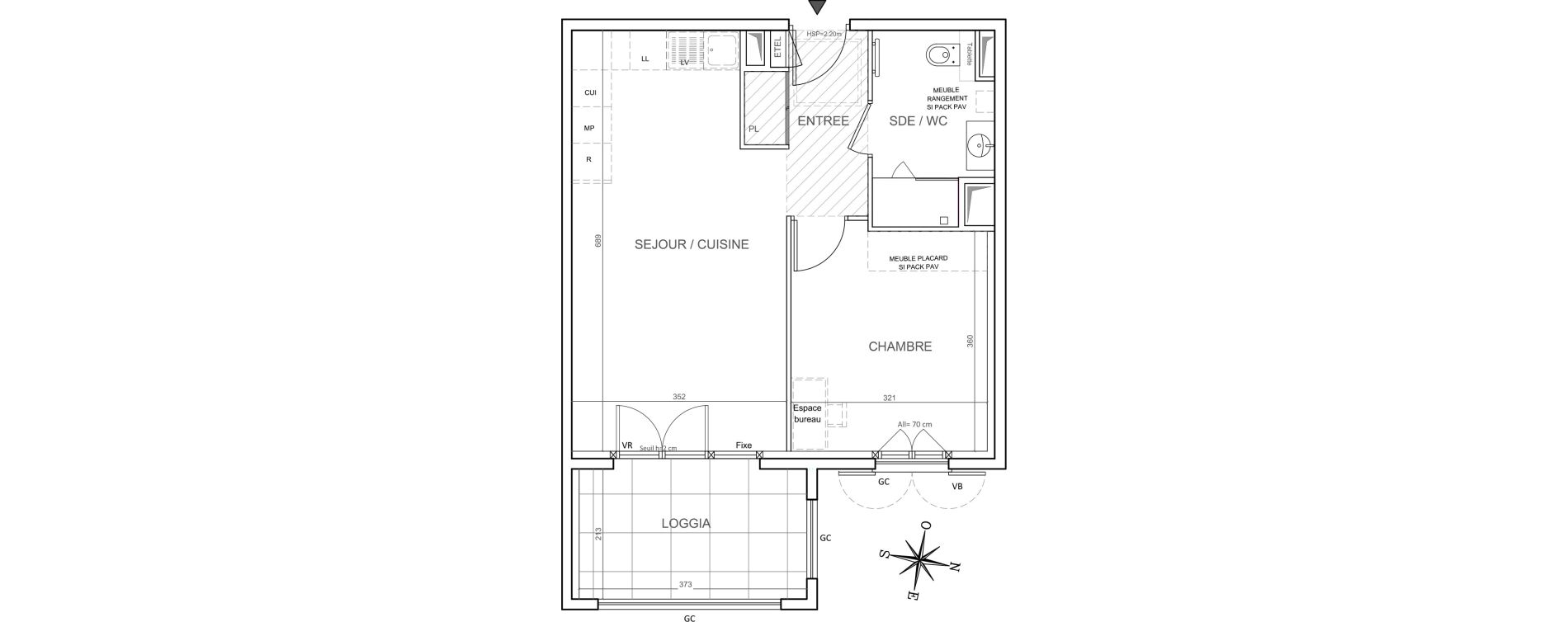Appartement T2 de 45,08 m2 &agrave; Grimaud Centre