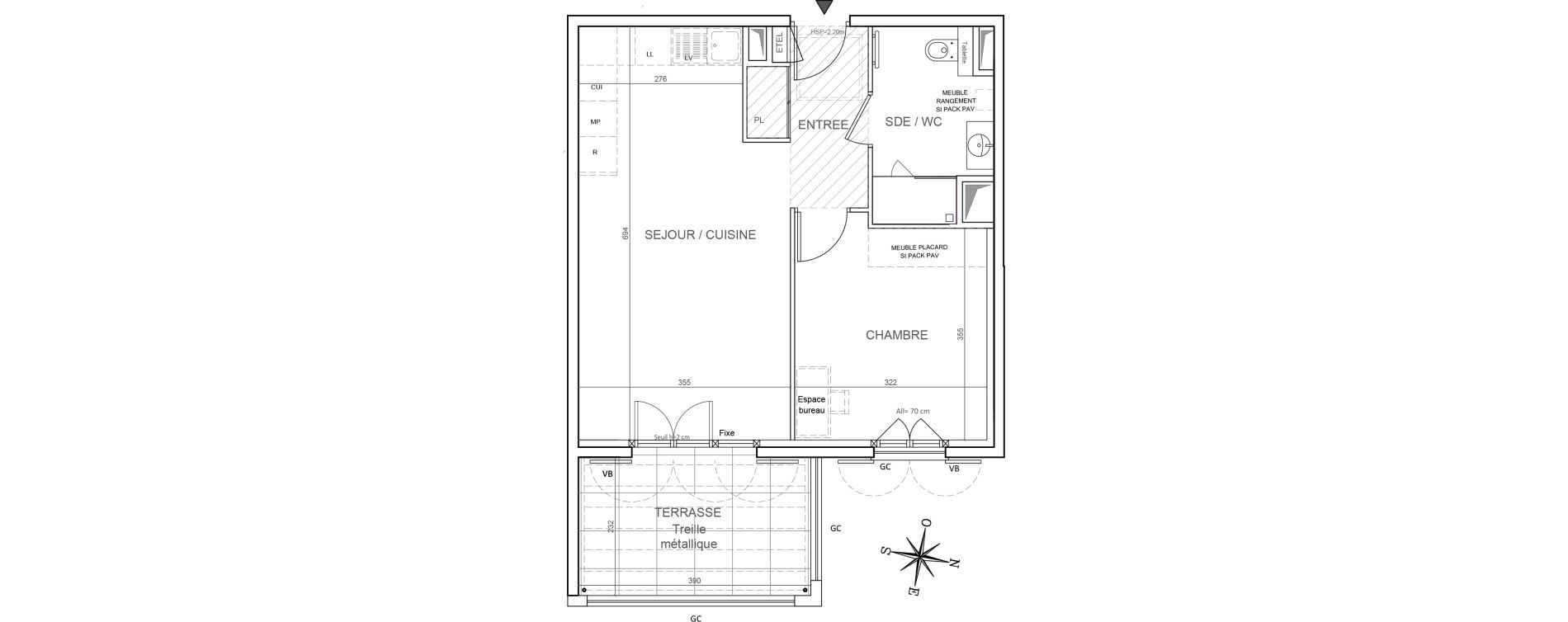 Appartement T2 de 45,50 m2 &agrave; Grimaud Centre