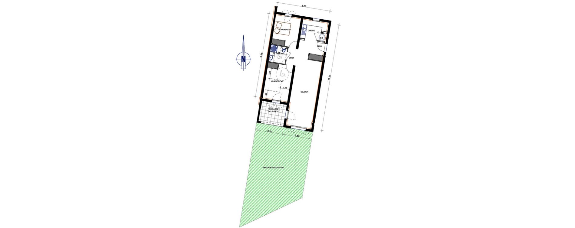 Appartement T3 de 66,37 m2 &agrave; Grimaud Domaine de la colline