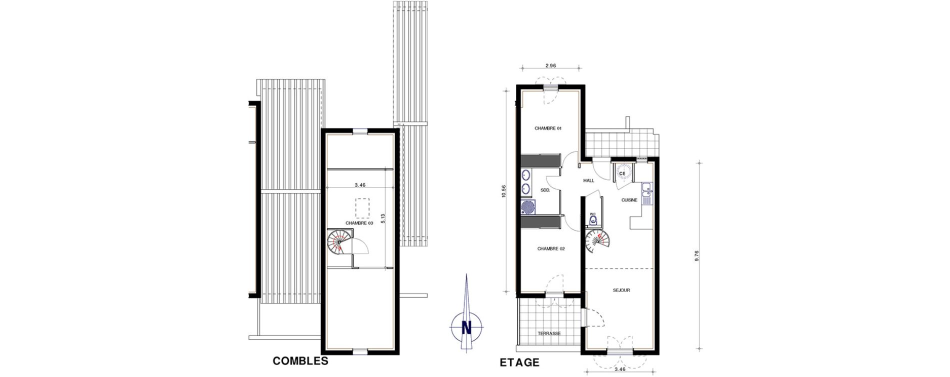 Duplex T4 de 82,35 m2 &agrave; Grimaud Domaine de la colline