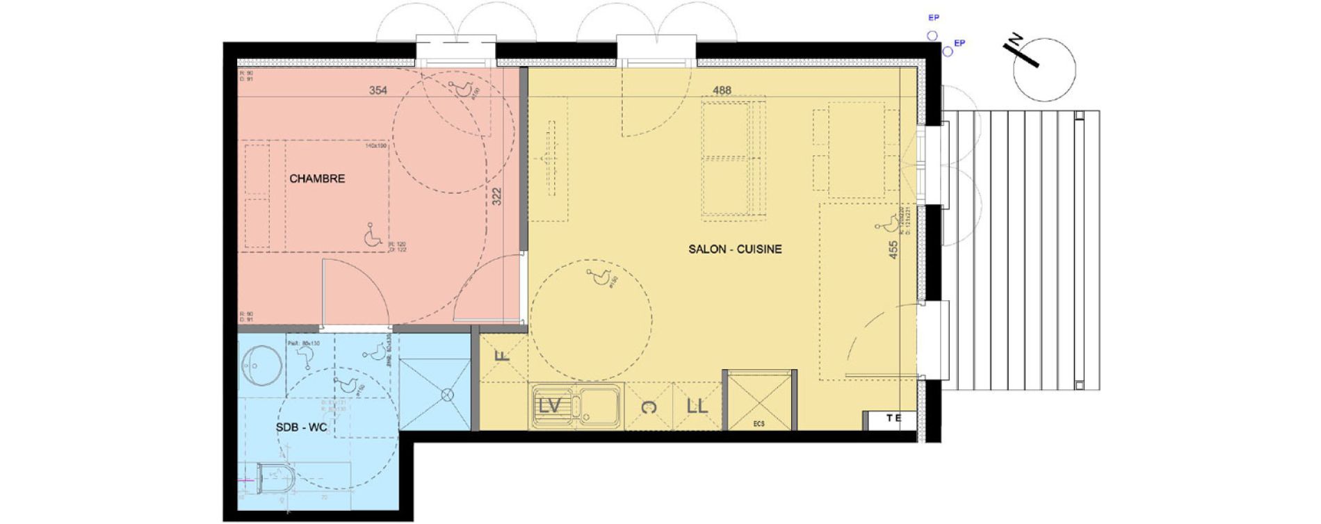Villa T2 de 39,67 m2 &agrave; Grimaud Centre