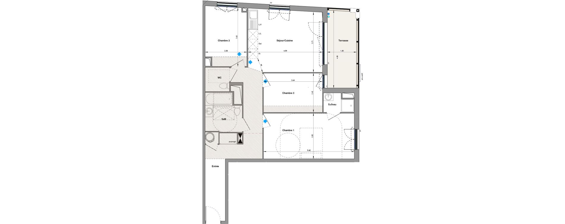 Appartement T4 de 76,28 m2 &agrave; Hy&egrave;res Beauvallon - maurels