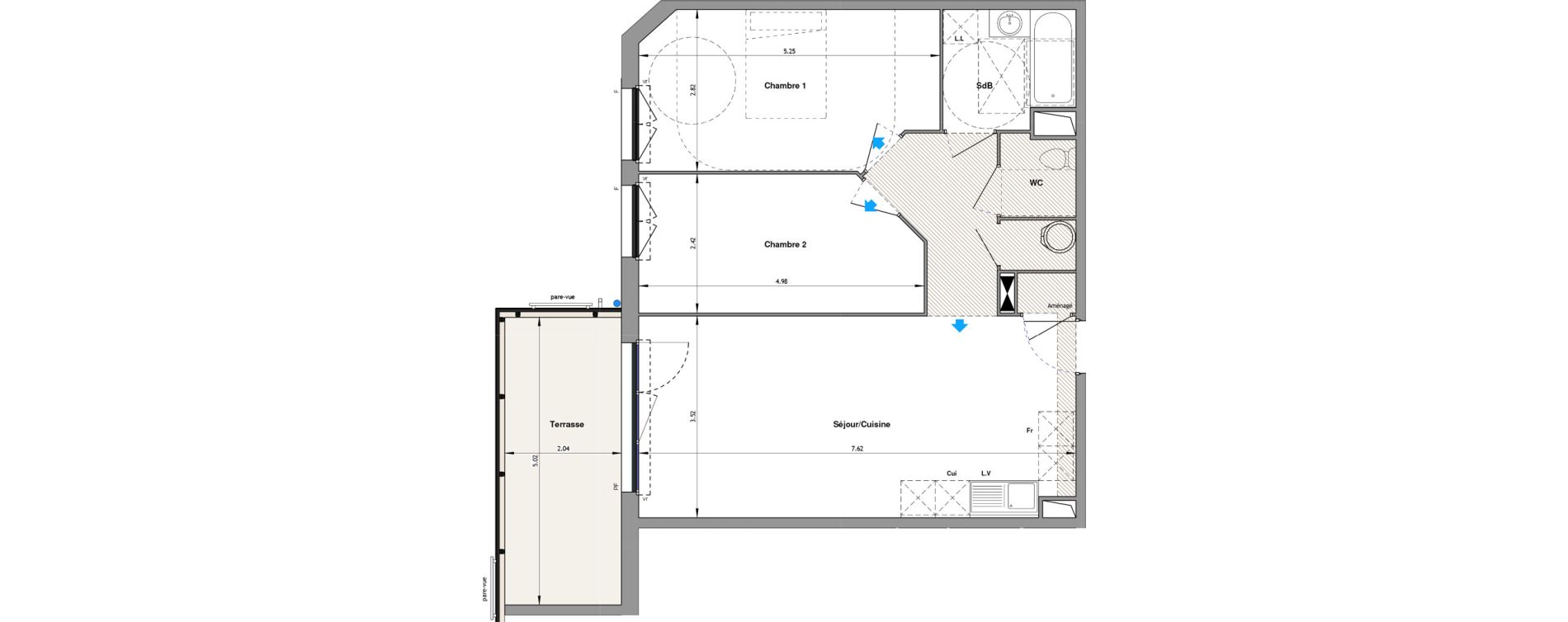Appartement T3 de 65,34 m2 &agrave; Hy&egrave;res Beauvallon - maurels