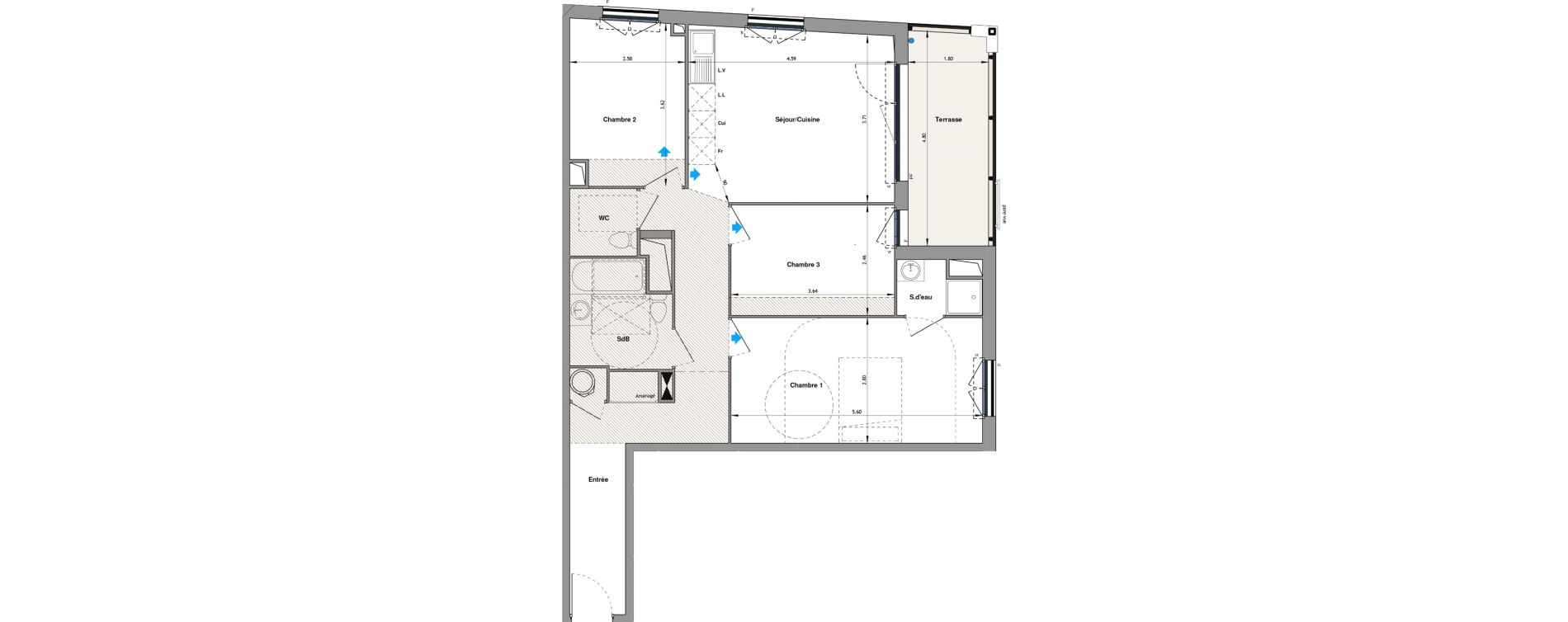 Appartement T4 de 76,40 m2 &agrave; Hy&egrave;res Beauvallon - maurels