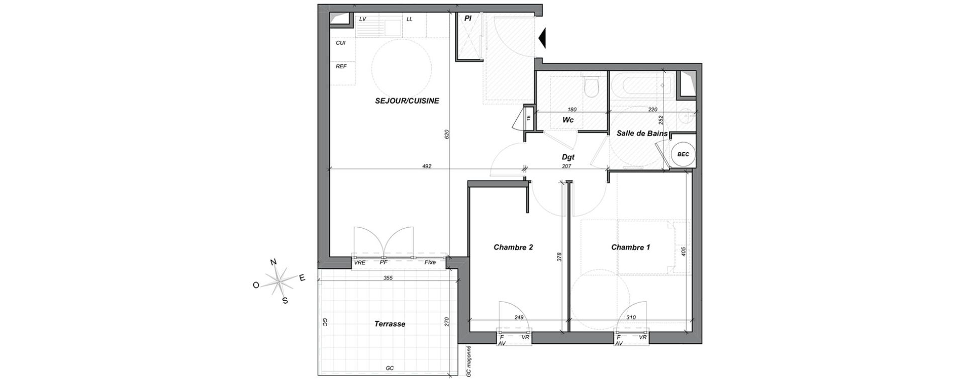 Appartement T3 de 60,20 m2 &agrave; Hy&egrave;res Centre