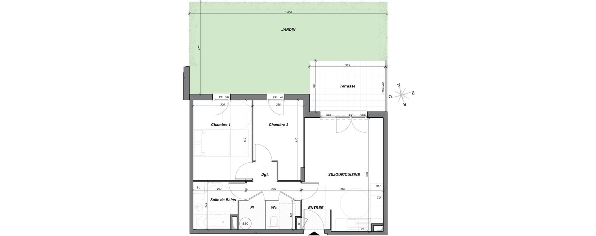 Appartement T3 de 58,50 m2 &agrave; Hy&egrave;res Centre