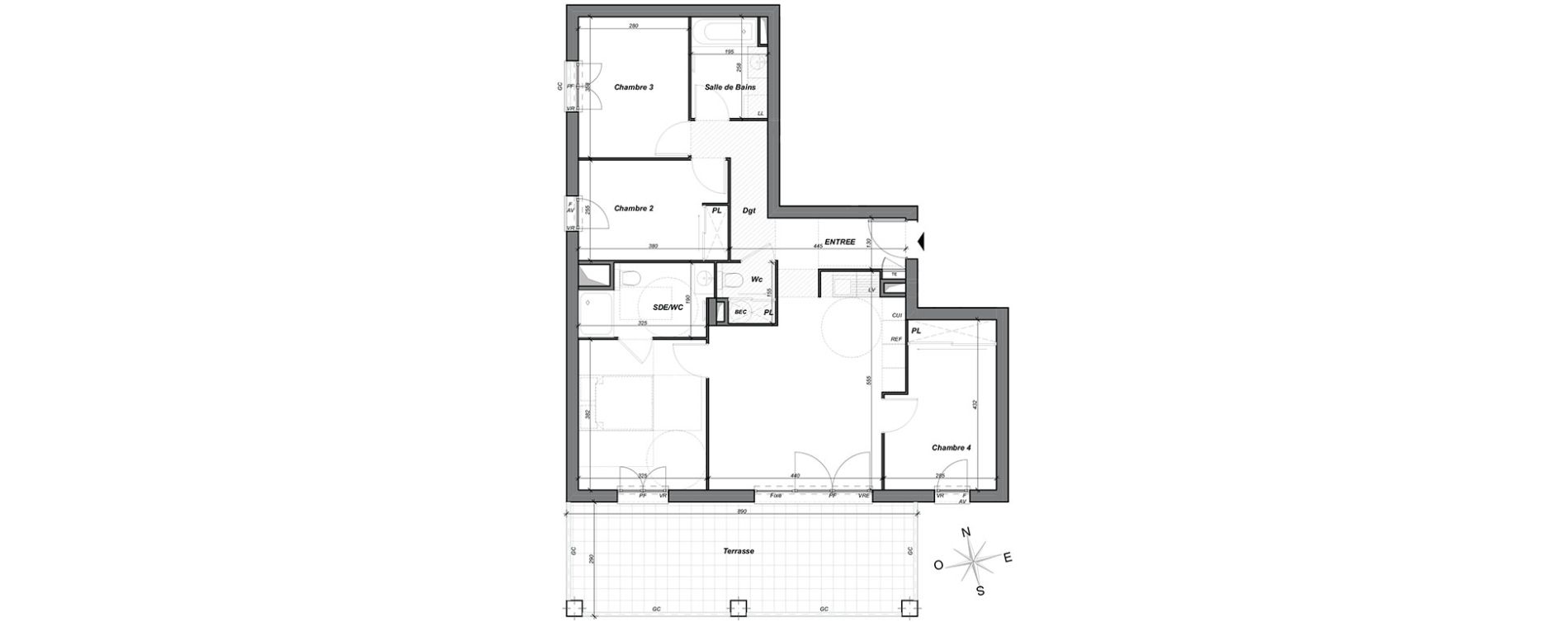 Appartement T5 de 88,35 m2 &agrave; Hy&egrave;res Centre