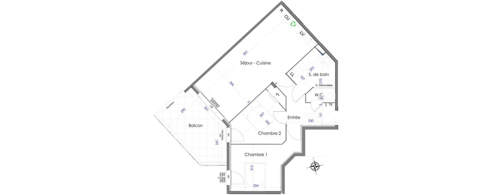 Appartement T3 de 67,50 m2 &agrave; Hy&egrave;res Centre