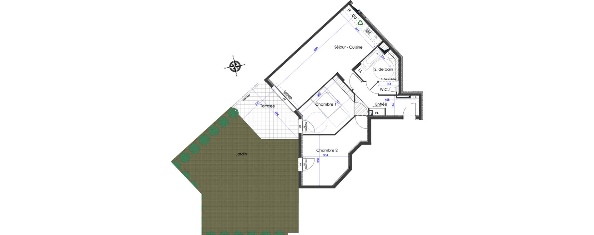 Appartement T3 de 69,80 m2 &agrave; Hy&egrave;res Centre