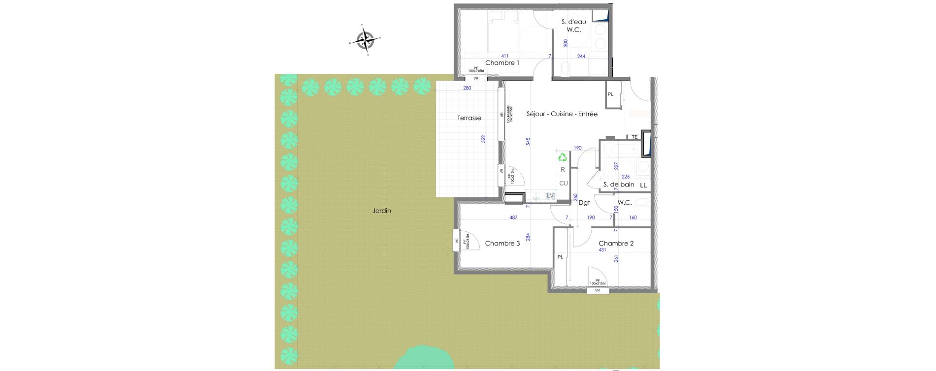 Appartement T4 de 79,90 m2 &agrave; Hy&egrave;res Centre
