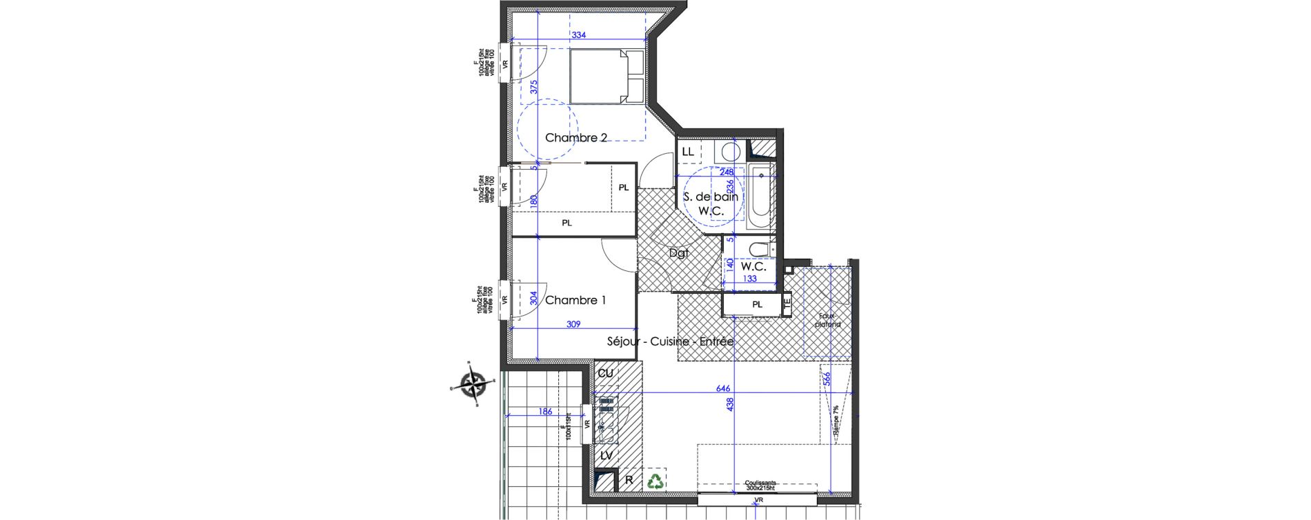 Appartement T3 de 71,50 m2 &agrave; Hy&egrave;res Centre