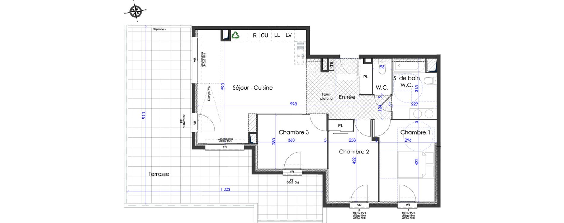 Appartement T4 de 80,90 m2 &agrave; Hy&egrave;res Centre