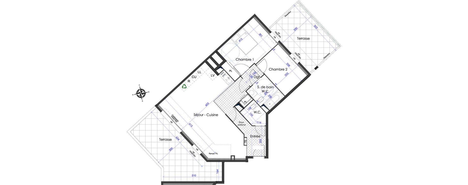Appartement T3 de 75,65 m2 &agrave; Hy&egrave;res Centre