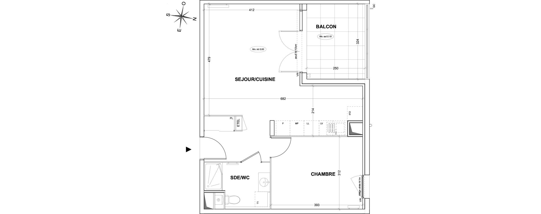 Appartement T2 de 48,73 m2 &agrave; Hy&egrave;res Olbius riquier - nartettes