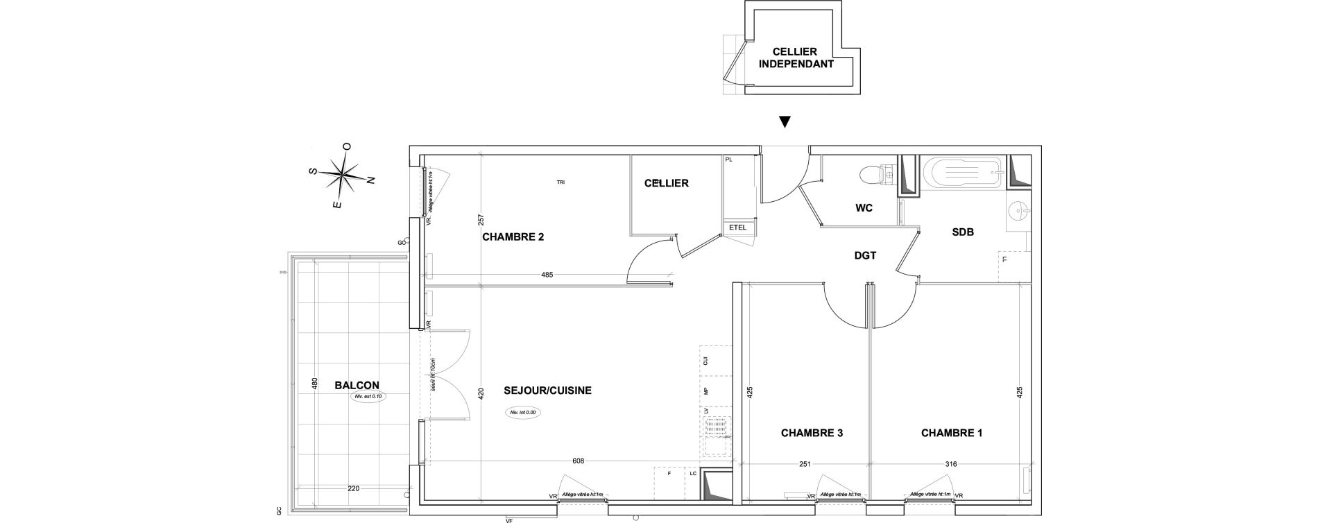 Appartement T4 de 80,85 m2 &agrave; Hy&egrave;res Olbius riquier - nartettes