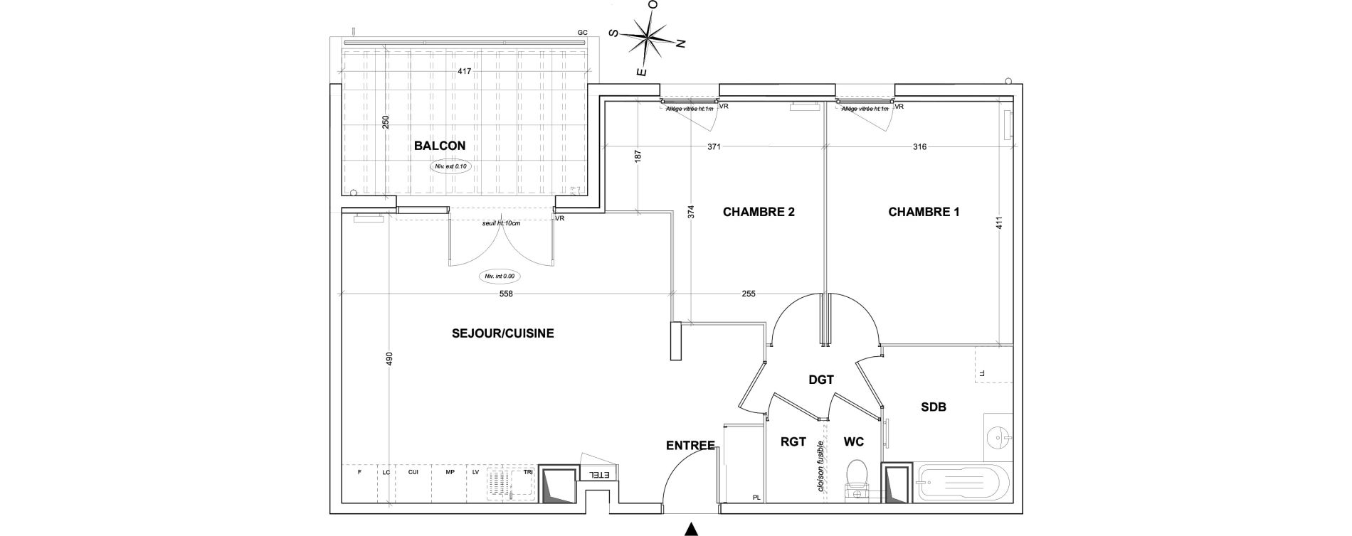 Appartement T3 de 66,70 m2 &agrave; Hy&egrave;res Olbius riquier - nartettes