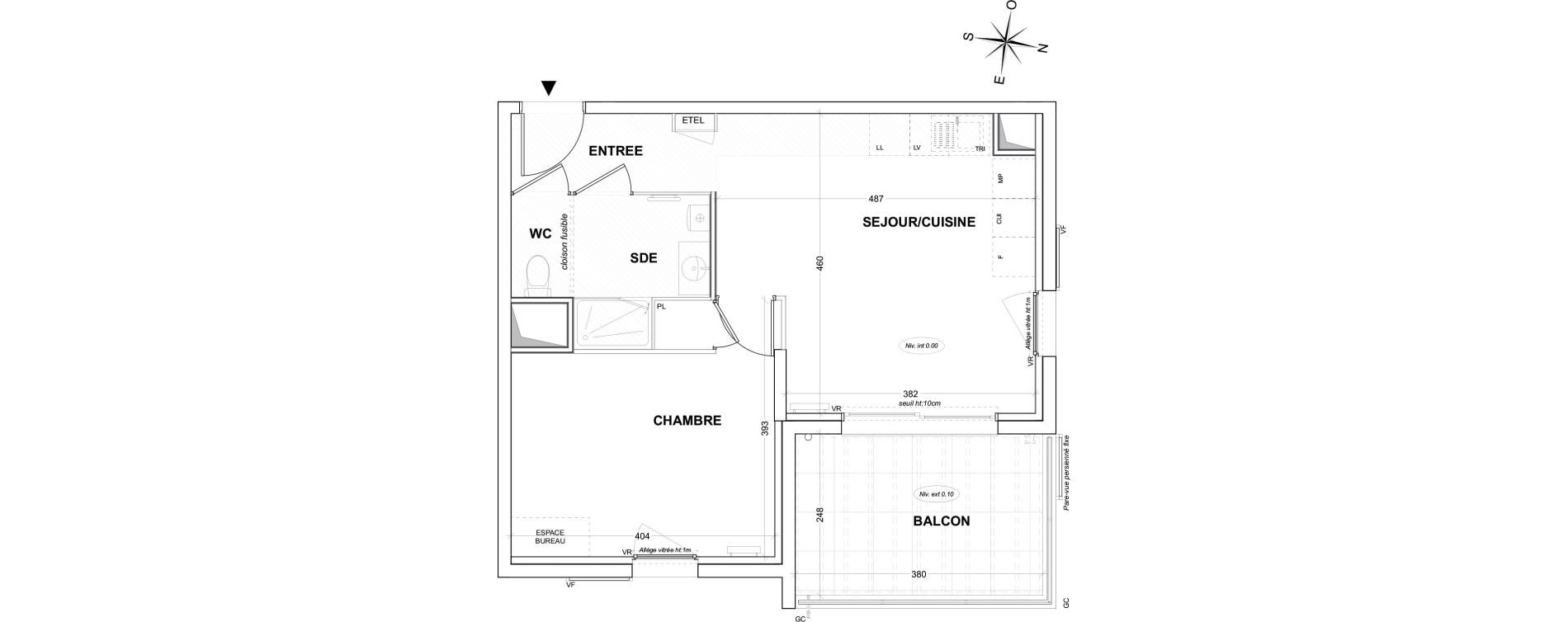 Appartement T2 de 43,47 m2 &agrave; Hy&egrave;res Olbius riquier - nartettes