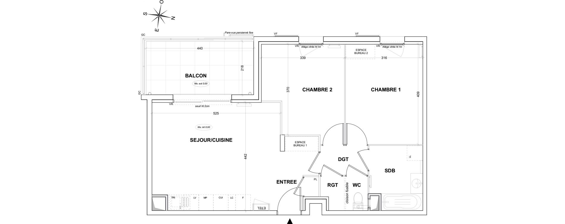 Appartement T3 de 61,85 m2 &agrave; Hy&egrave;res Olbius riquier - nartettes