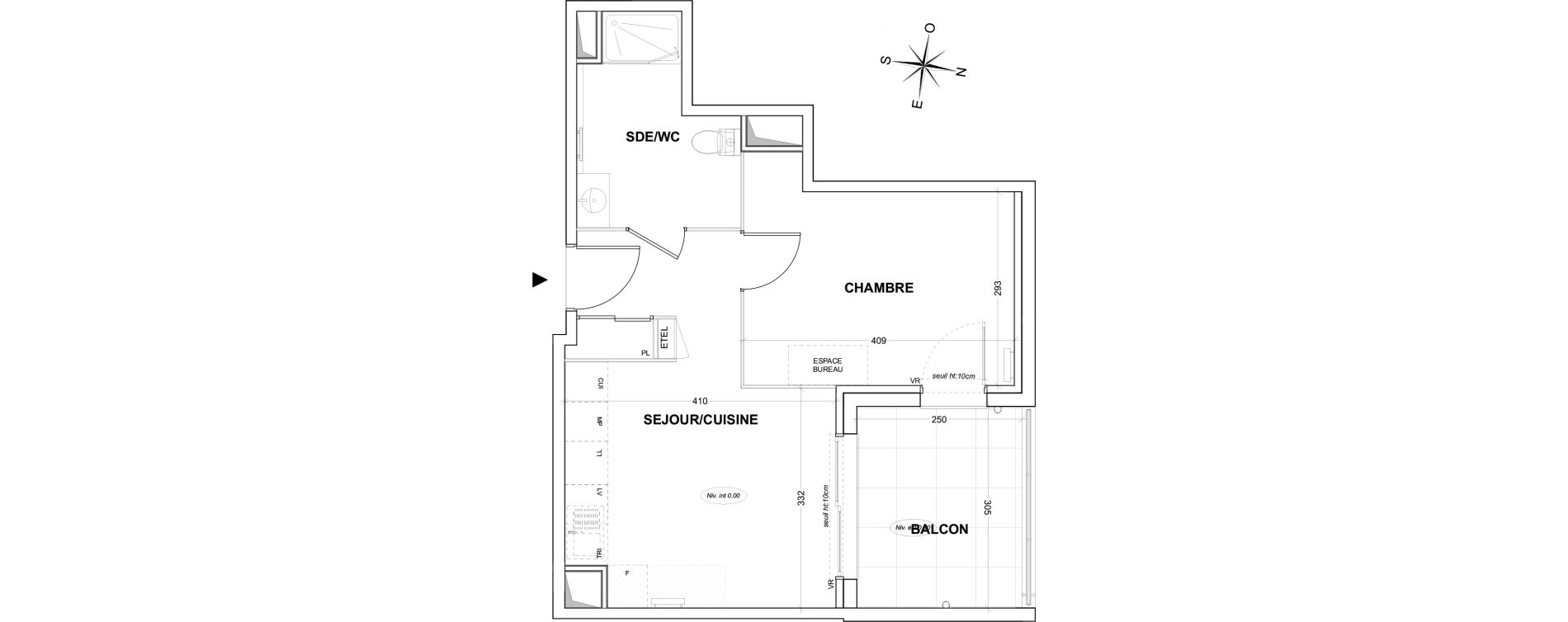Appartement T2 de 37,85 m2 &agrave; Hy&egrave;res Olbius riquier - nartettes