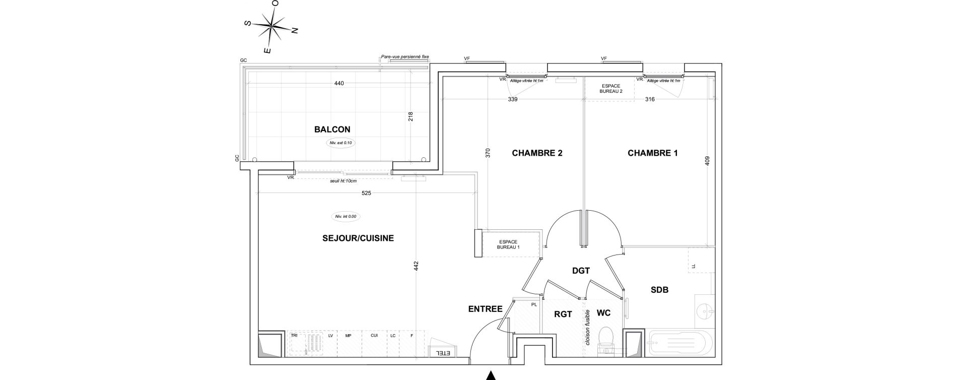 Appartement T3 de 61,85 m2 &agrave; Hy&egrave;res Olbius riquier - nartettes