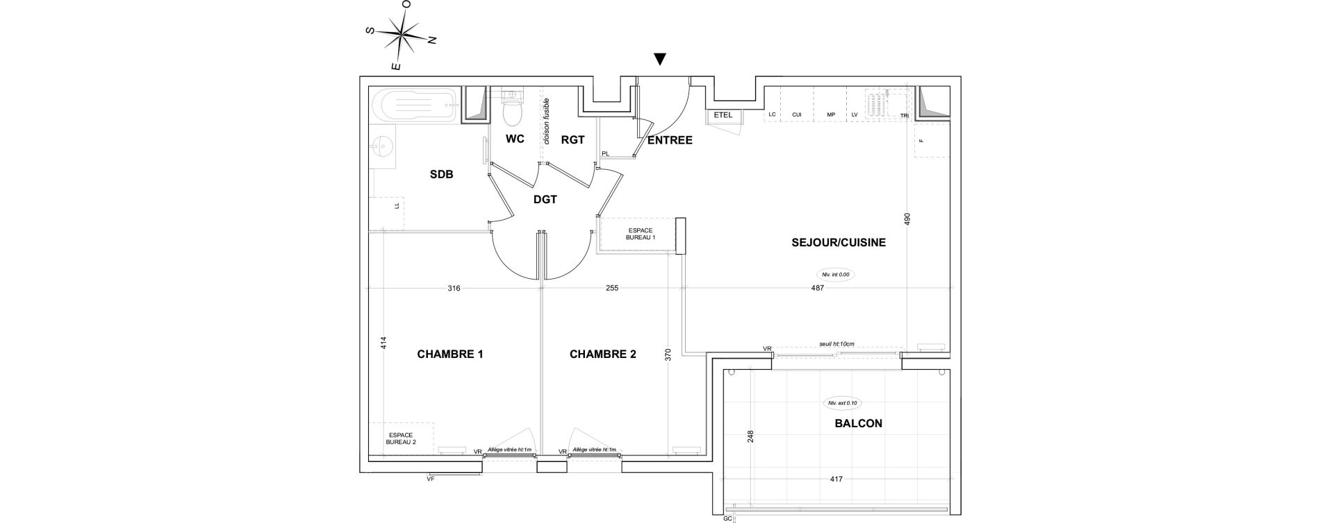 Appartement T3 de 60,88 m2 &agrave; Hy&egrave;res Olbius riquier - nartettes