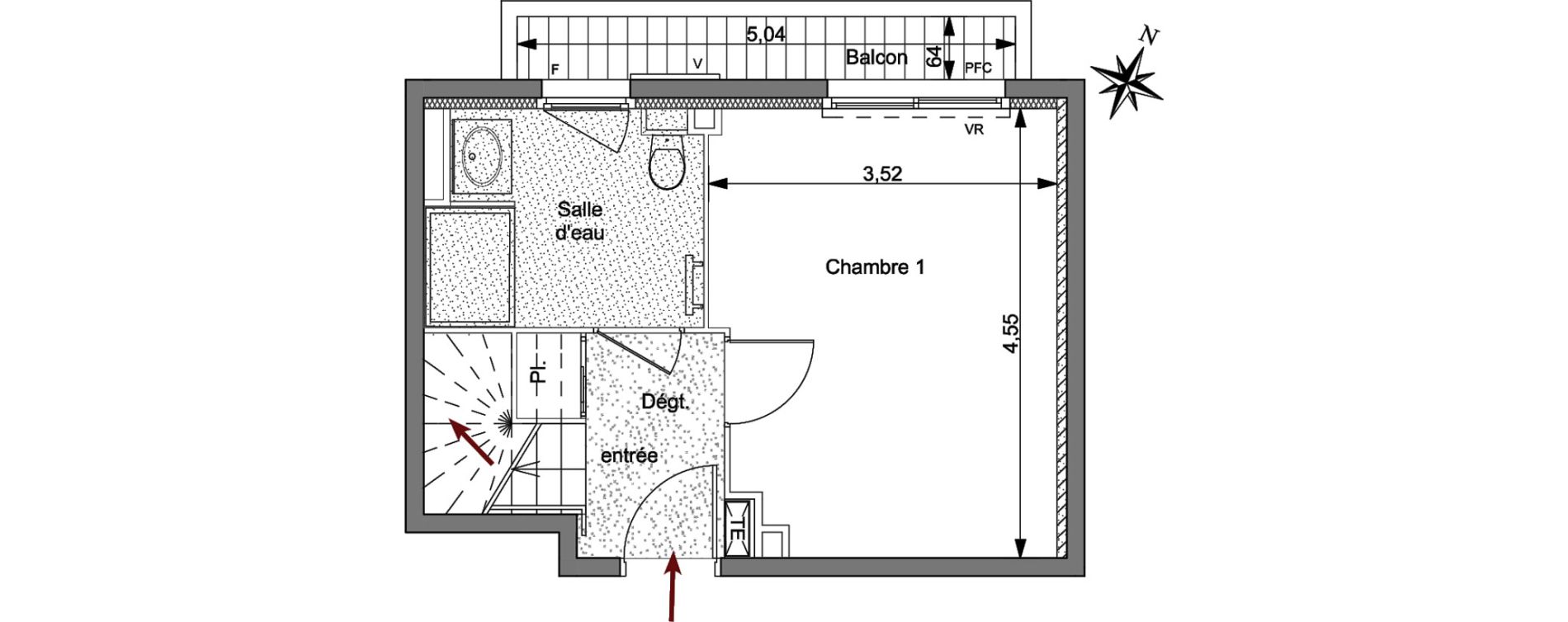 Appartement T3 de 56,33 m2 &agrave; Hy&egrave;res Centre