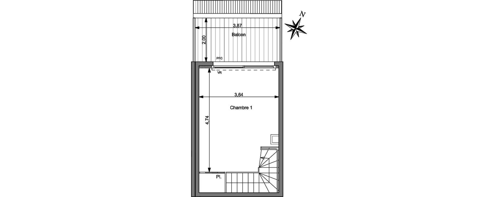 Appartement T2 de 49,96 m2 &agrave; Hy&egrave;res Centre