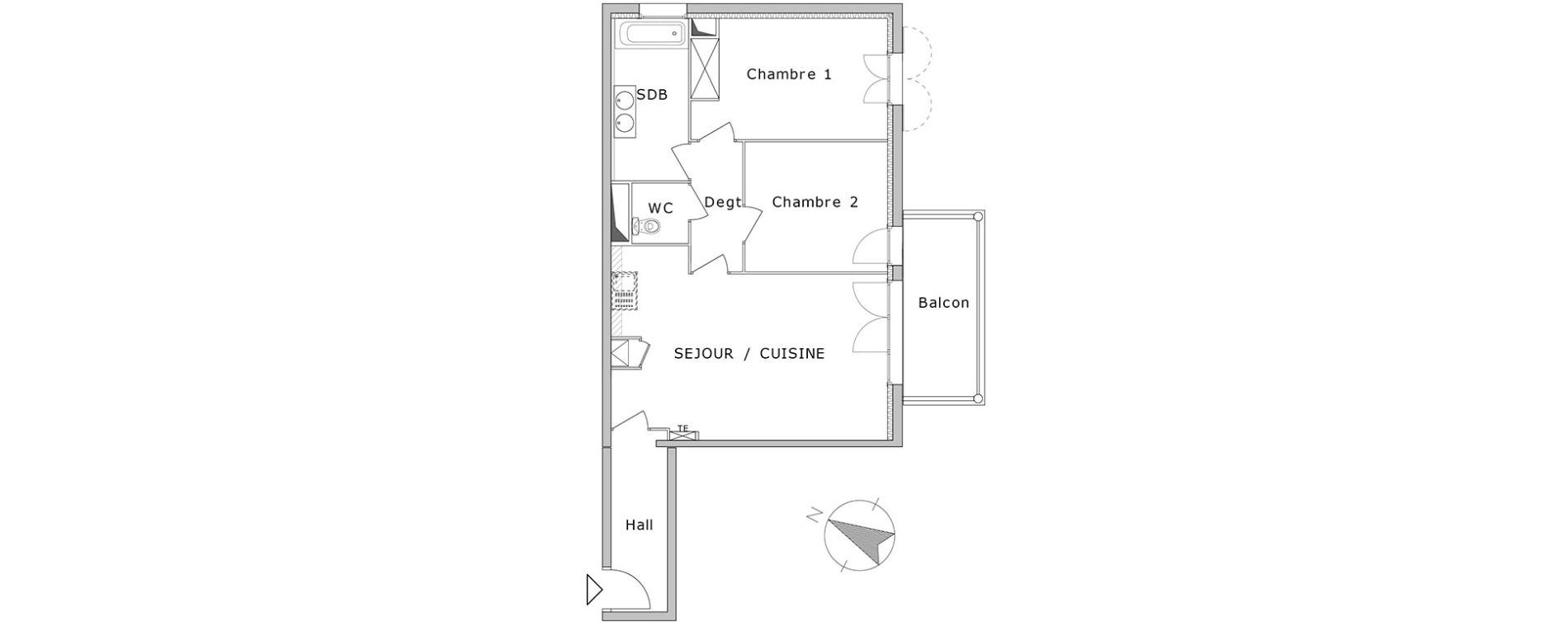 Appartement T3 de 65,11 m2 &agrave; La Crau Centre
