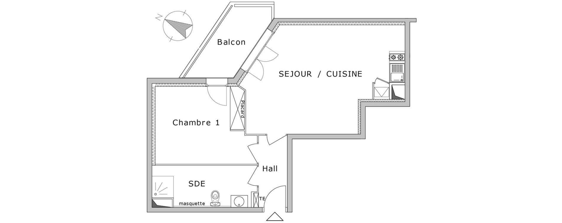 Appartement T2 de 48,74 m2 &agrave; La Crau Centre