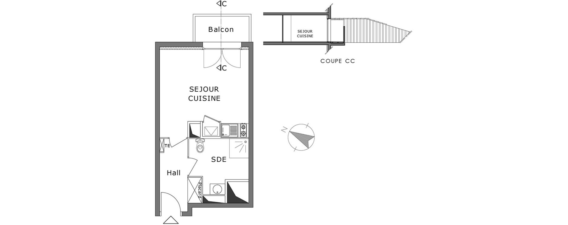 Appartement T1 de 27,37 m2 &agrave; La Crau Centre