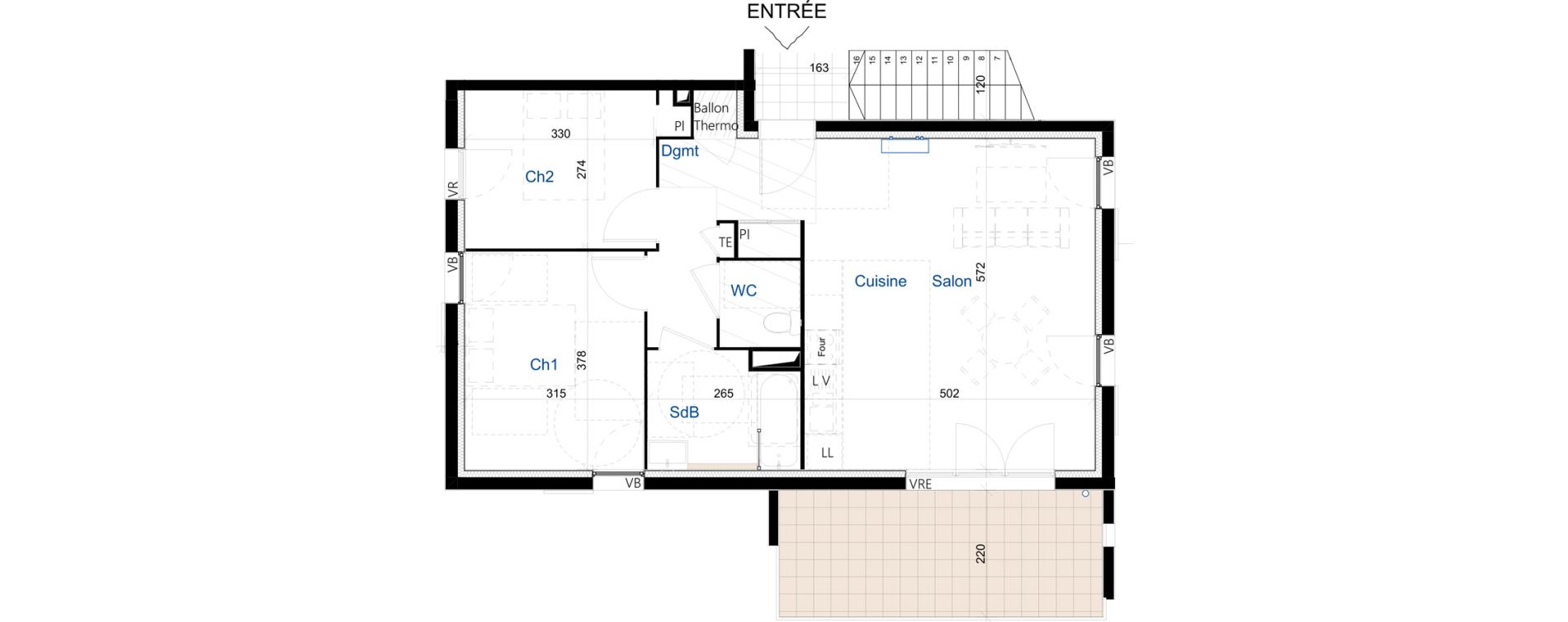 Appartement T3 de 63,70 m2 &agrave; La Farl&egrave;de Centre