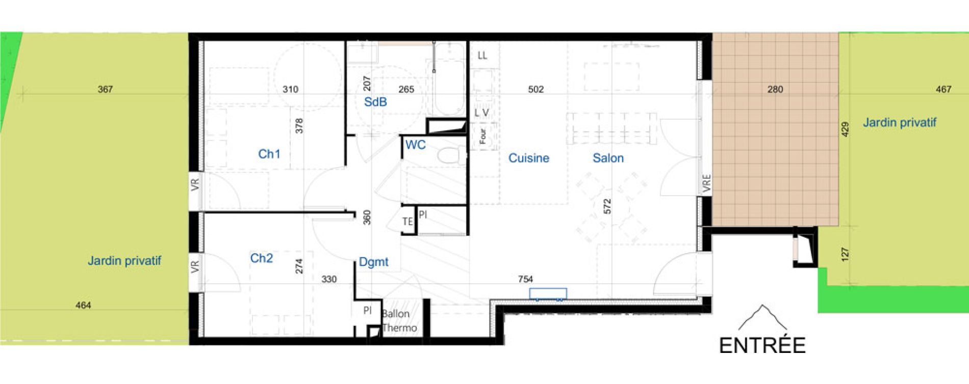 Appartement T3 de 64,80 m2 &agrave; La Farl&egrave;de Centre