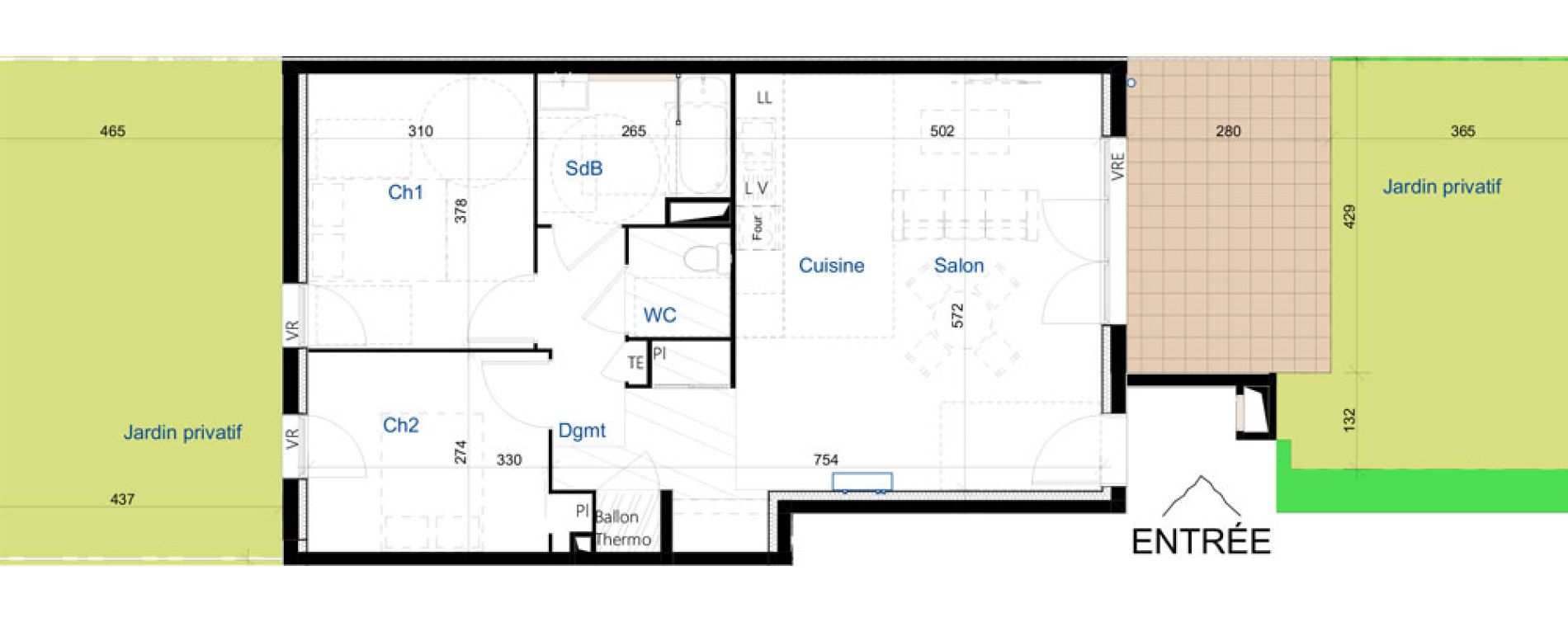 Appartement T3 de 64,80 m2 &agrave; La Farl&egrave;de Centre