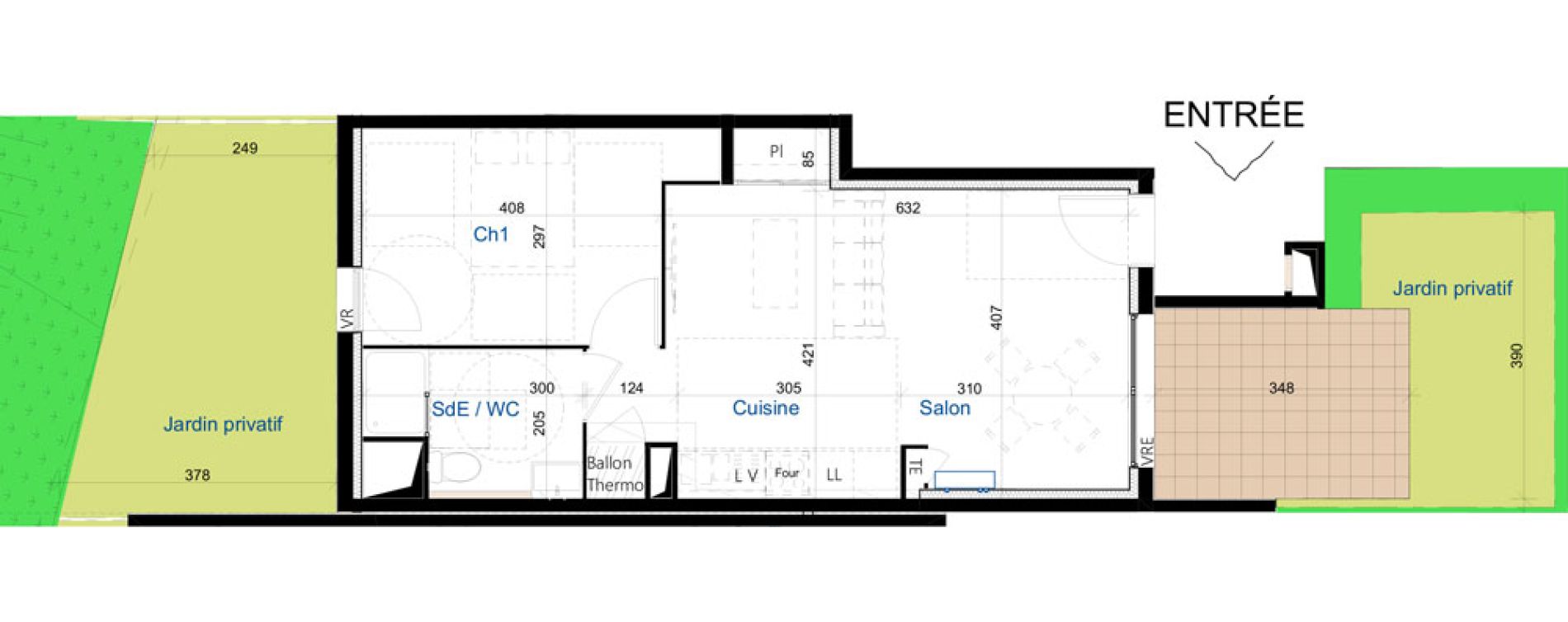 Appartement T2 de 46,30 m2 &agrave; La Farl&egrave;de Centre